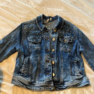 Romeo and Juliet couture studded jean jacket